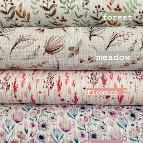 Organic Double Gauze Muslin Fabric Digital Print Muslin Double Etsy