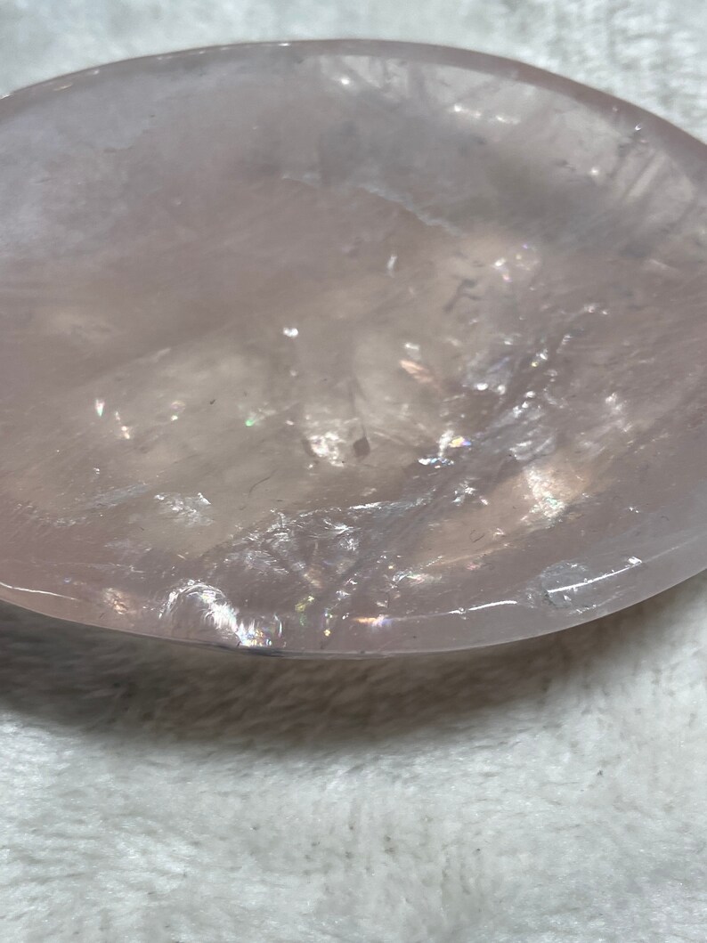 Rose quartz leaf bowl ~ Crystal bowl ~ Crystal leaf bowl ...
