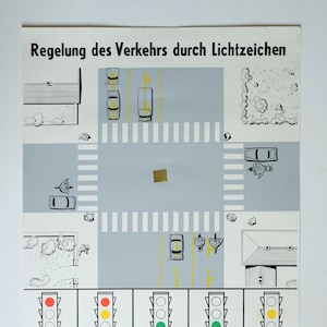 COLLECTION Of 11 Original Technical Vintage German School Educational ROAD SAFETY Driving Posters