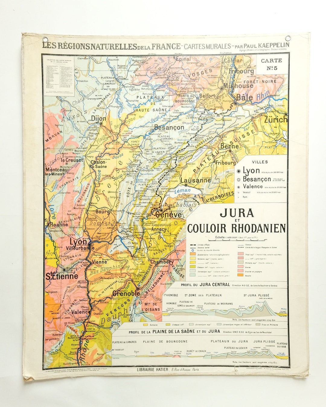 Gráfico de pared de la escuela educativa francesa vintage grande