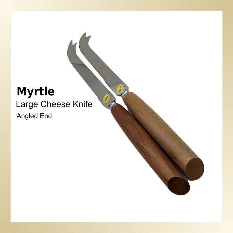 Large Cheese Knife with handle made from Tasmanian Timber. Huon Pine, Blackwood, Sassafras, Myrtle, Figured Oak or Sheoak. image 5