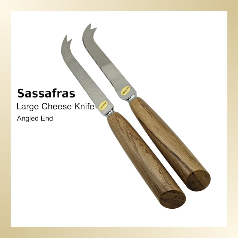 Large Cheese Knife with handle made from Tasmanian Timber. Huon Pine, Blackwood, Sassafras, Myrtle, Figured Oak or Sheoak. image 3