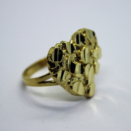 Authentic 10k Yellow Gold Heart Nugget Rings for Girls 5 Sizes Etsy