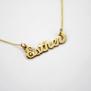 14K Solid Yellow Gold Personalized Custom Name Pendant Charm with/without chain