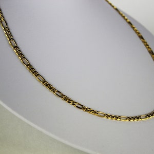 10K REAL YELLOW GOLD 4.5mm Figaro Chain Pendant Necklace Bracelet 7&quot; - 30&quot;