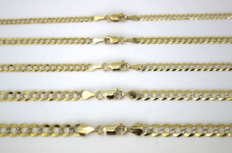 10K Solid Yellow Gold Flat Cuban D/C 