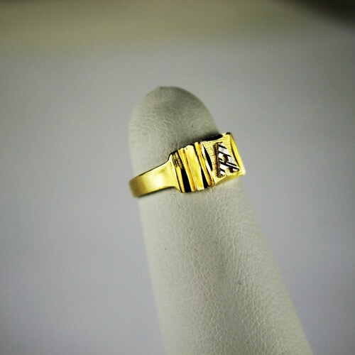 10K Real Yellow Gold Initial Ring for Baby Kids Boys Children - Etsy