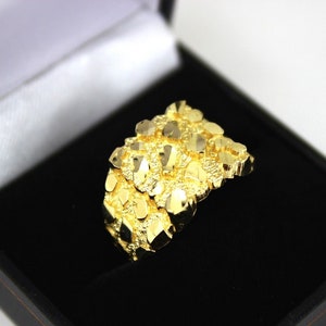 10k Solid Yellow Gold Nugget Style Ring image 1