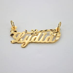 14K Solid Yellow Gold Personalized Custom Handmade Name Pendant Charm
