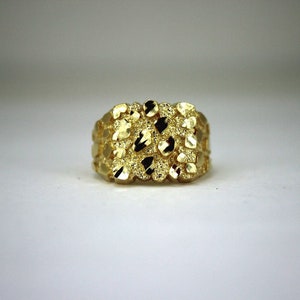 10k Solid Yellow Gold Nugget Style Ring image 2