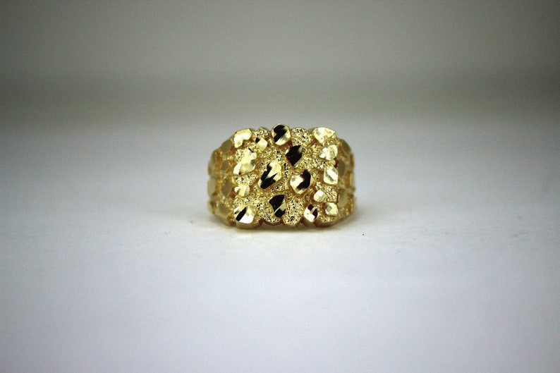 10k Solid Yellow Gold Nugget Style Ring image 2