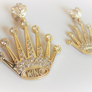 10K イエローゴールド クラウン KING ペンダントチャーム 2サイズ