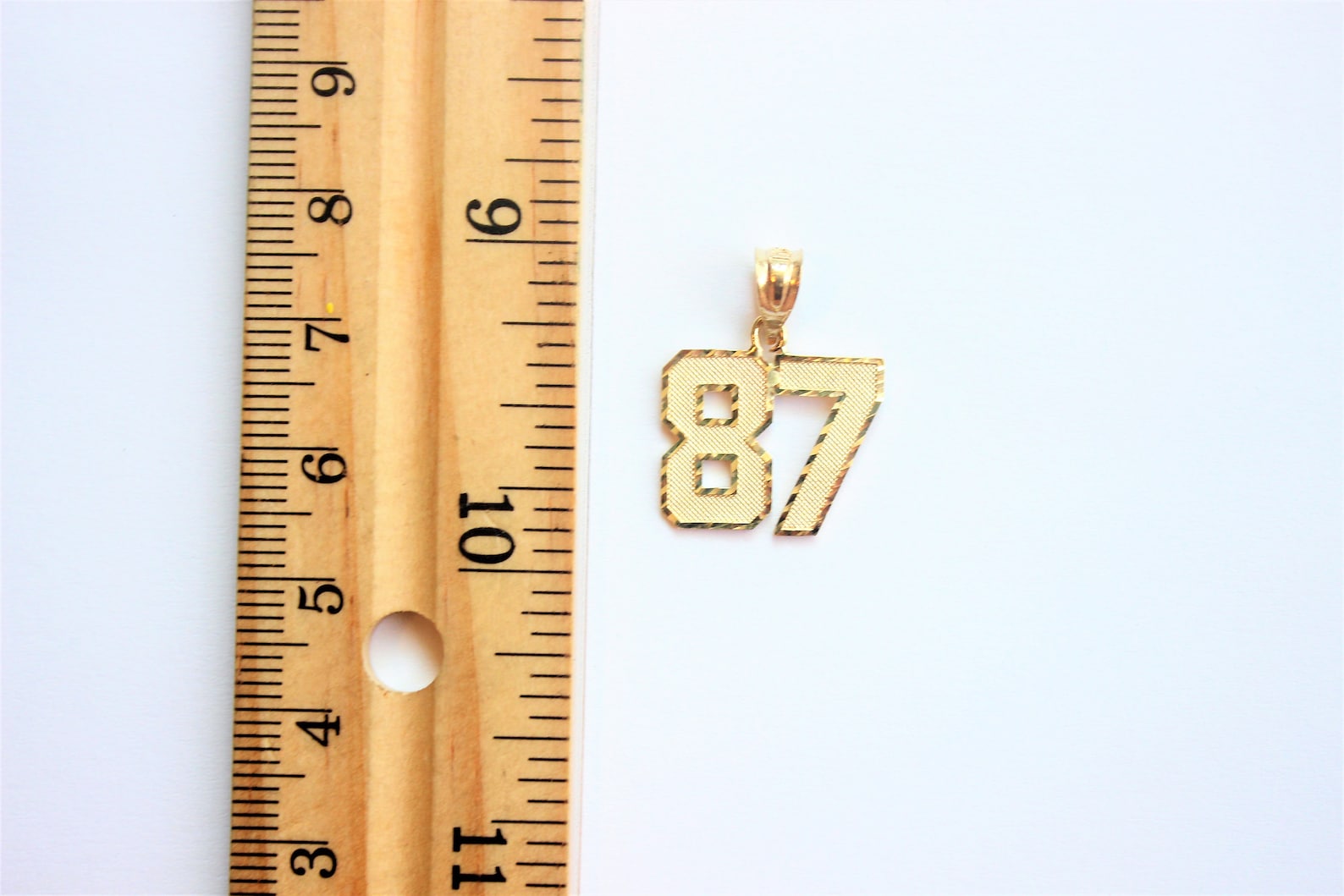 Authentic 10K Yellow Gold Number Twodigit Pendant Charm Etsy