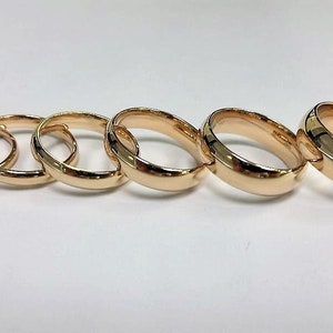 10K Solid Yellow Gold Wedding Band Men Women 2mm ~ 6mm Size 5 ~ 13 Free Engraving