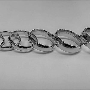 10K Solid White Gold Wedding Band Men Women 2mm ~ 6mm Size 5 ~ 13 Free Engraving