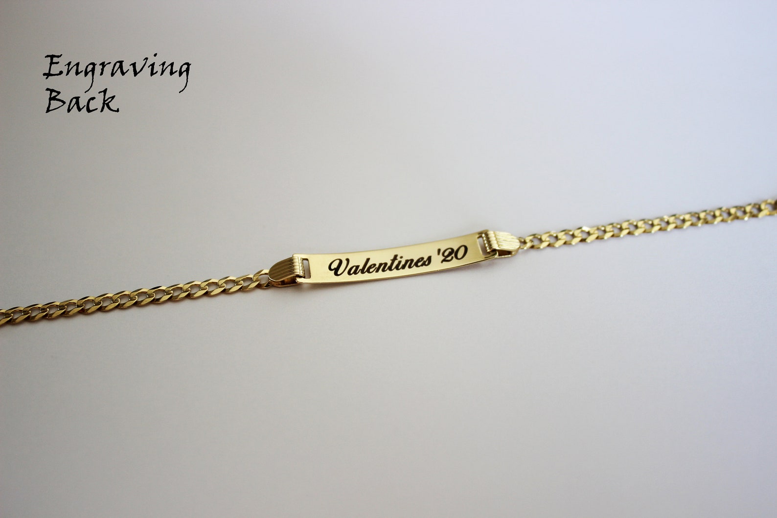 10K Solid Gold ID Bracelet for Baby Kids With Solid Cuban Link 5.5 Etsy
