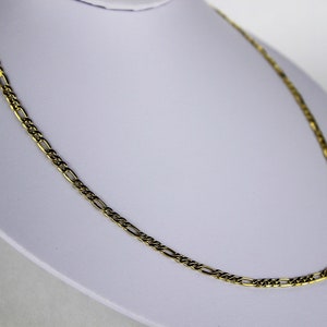 10K REAL YELLOW GOLD 3.5mm Figaro Chain Pendant Necklace Bracelet 7&quot; - 30&quot;