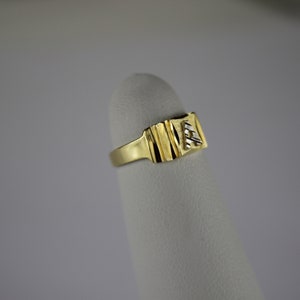 14K Real Yellow Gold Initial Ring for Baby Kids Boys Children A ~ Z