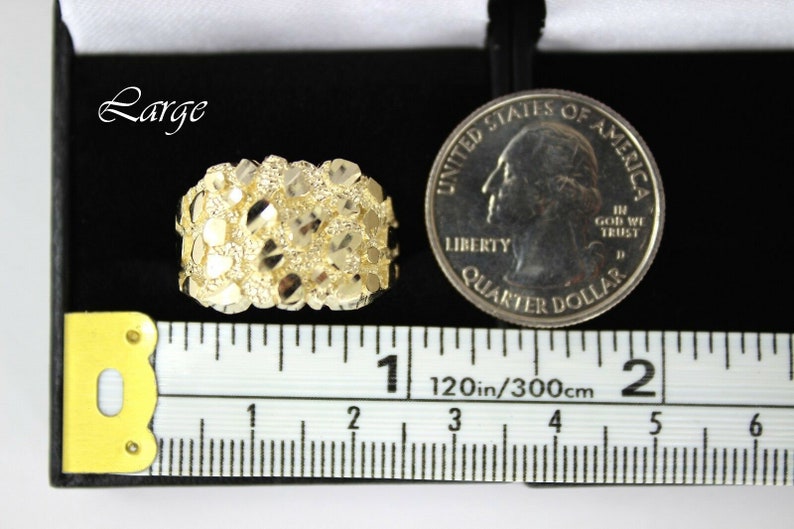 10k Solid Yellow Gold Nugget Style Ring image 5