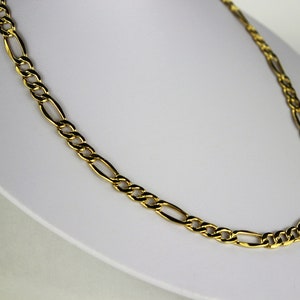 10K REAL YELLOW GOLD 7.5mm Figaro Chain Pendant Necklace Bracelet 7&quot; - 30&quot;