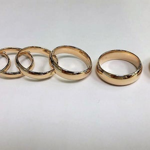 14K Solid Yellow Gold Wedding Band Men Women 2mm ~ 7mm Size 5 ~ 13 Free Engraving