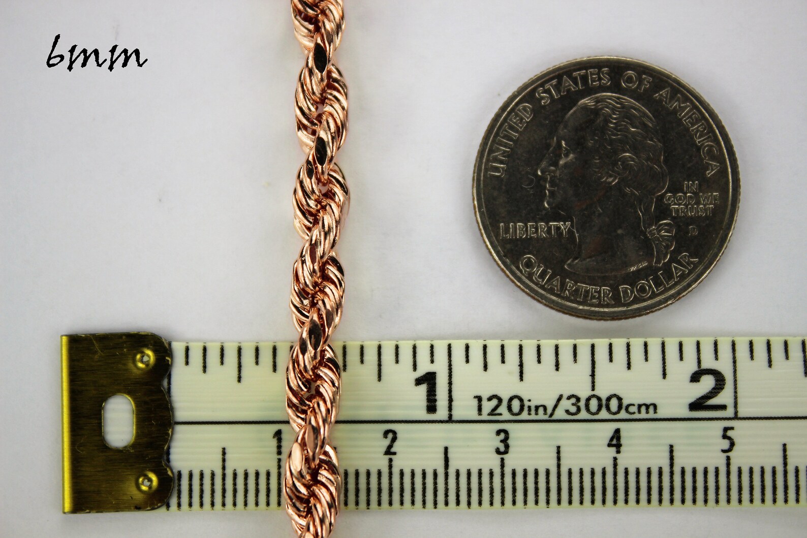 10K Solid Rose Gold Rope Chain Necklace 1.5mm 6mm for Men - Etsy