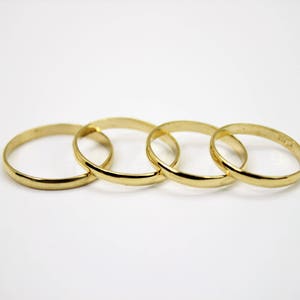 10K Solid Yellow Gold Plain Knuckle Band Ring Size 2 ~ 9