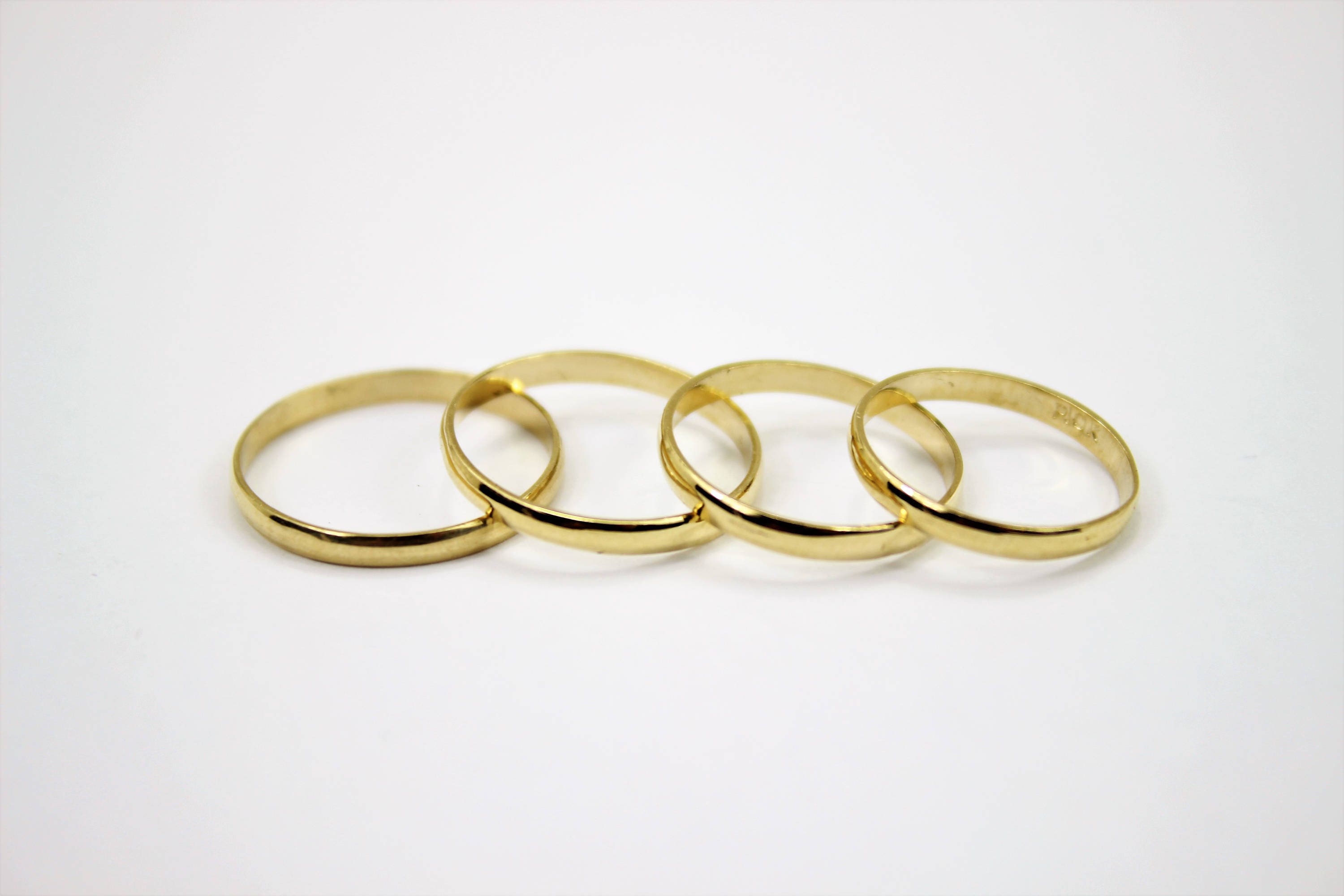 10K Solid Yellow Gold Plain Knuckle Band Ring Size 2 ~ 9