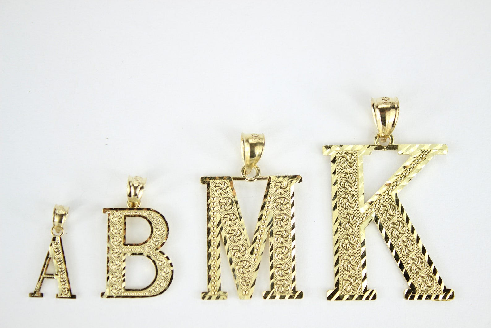 10k Yellow Gold Initial Letter D Charm Pendant | 1 Inch Personalized Jewelry - View #2