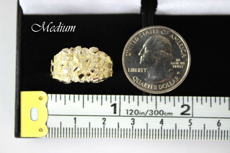 10k Solid Yellow Gold Nugget Style Ring image 4