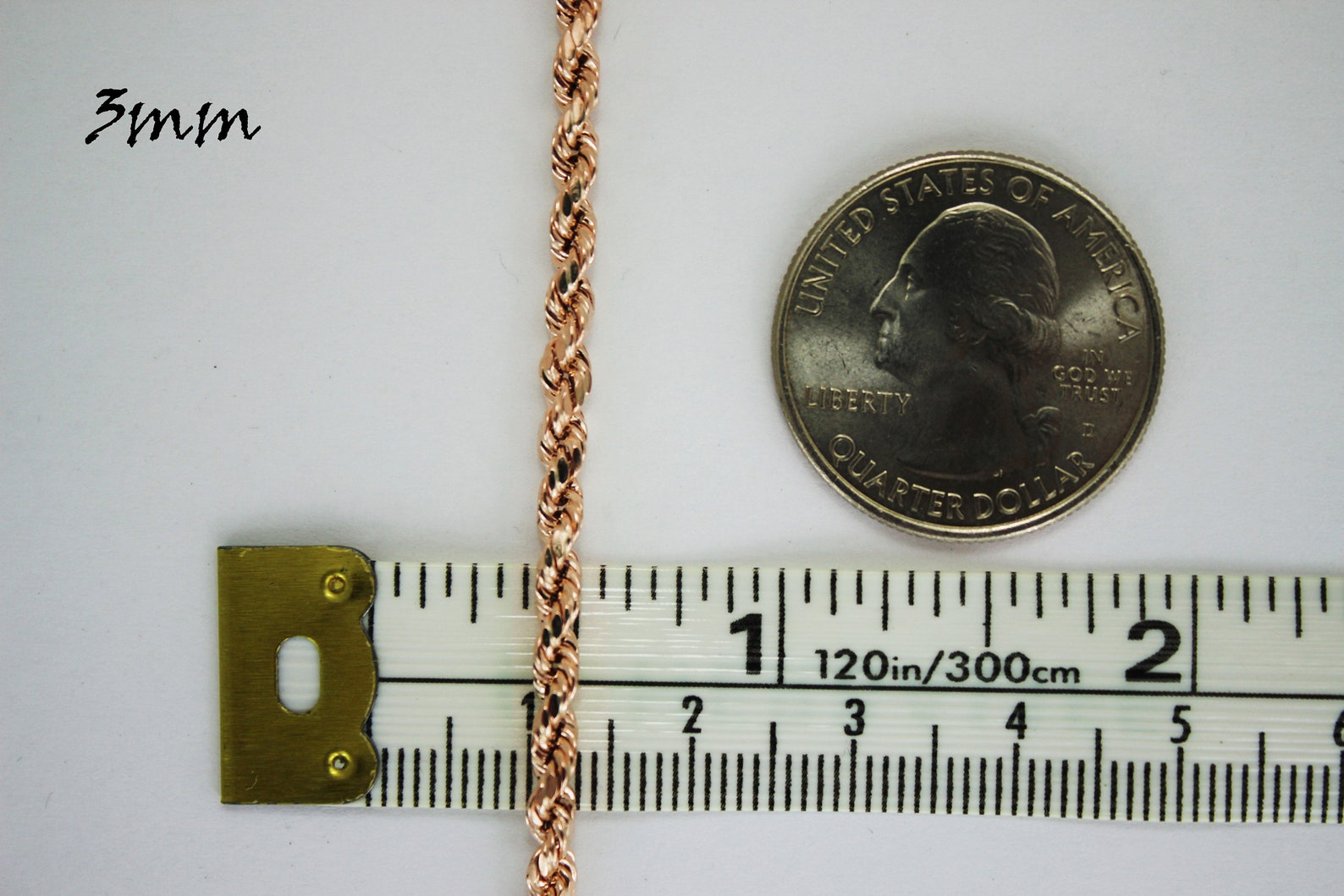 10K Solid Rose Gold Rope Chain Necklace 1.5mm 6mm for Men - Etsy