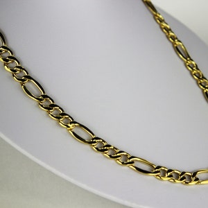 10K REAL YELLOW GOLD 9.5mm Figaro Chain Pendant Necklace Bracelet 7&quot; - 30&quot;