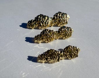 Authentic 10k Solid Yellow Gold Dome Nugget Stud Earrings Men Women Unisex