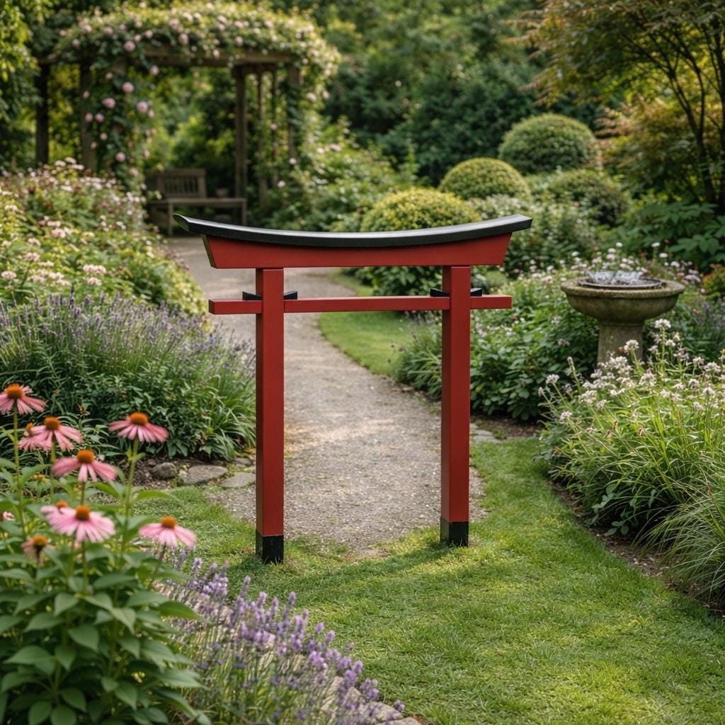 Japanese Wooden Torii Gate, Garden Archway, Feng Shui Style, Japan