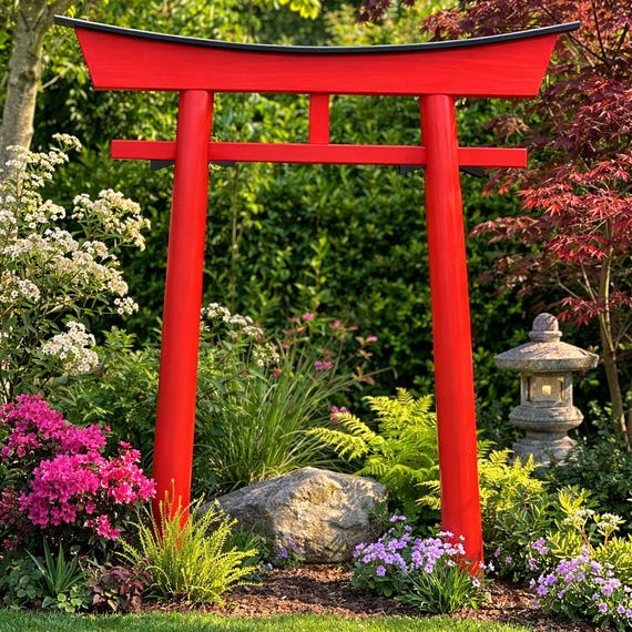 Japanese Garden Torii Arch, Wooden Gateway, Gate, Wood, Feng Shui