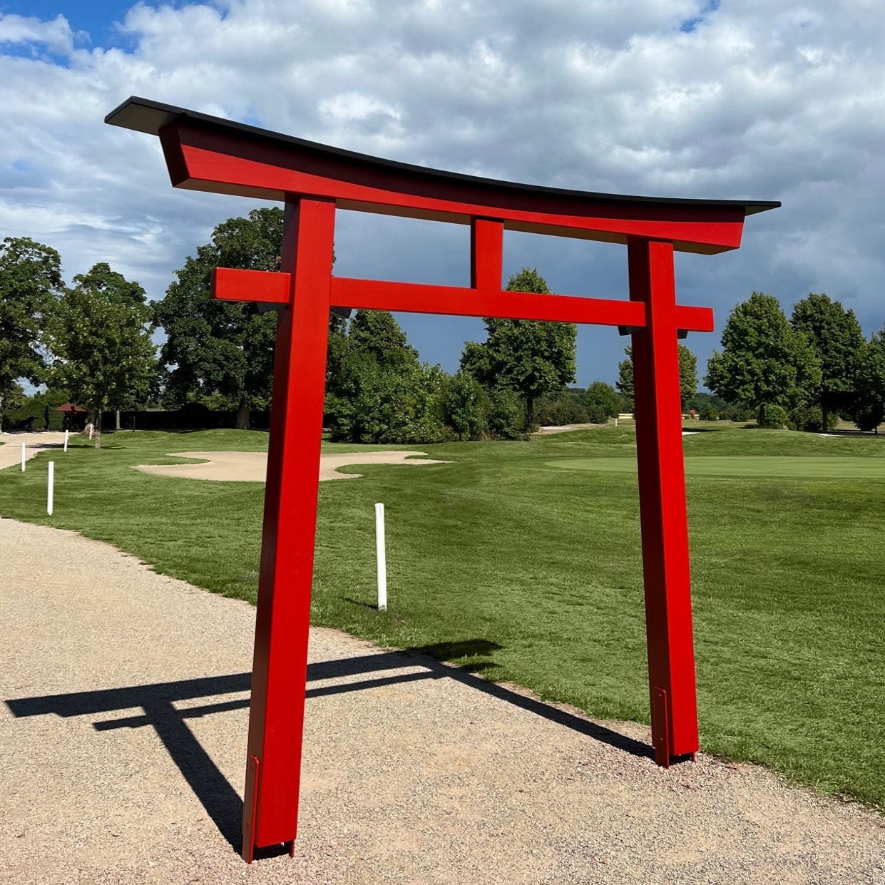 Portail Torii Maison japonaise Jardin Arche en bois Arche Jardin japonais Myojin, hauteur 276 cm, largeur 336 cm