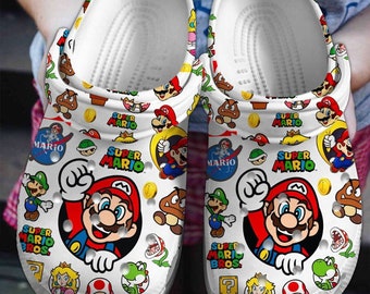 Super Mario Shoes, Custom Mario Shoes, Super Mario Sandals, Mario Summer Shoes, Custom Summer Shoes, Mens Sandals, Shoes For Women/Men