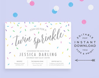 twin sprinkle invitation