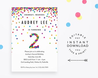 2nd birthday invite etsy