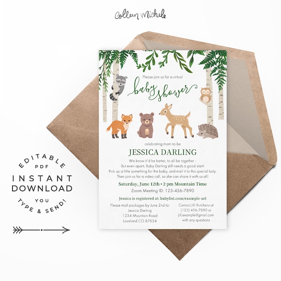 Woodland Baby Shower Cute Baby Shower Books For Baby Card Digital File Instant Download Forest Baby Shower Owl Baby Shower