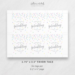 Baby Sprinkle Favor Tag Printable, Thank You Tags for Sprinkle Baby ...
