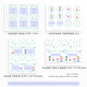 Alice in Wonderland Birthday Party Pack Instant download favor tags, banner, welcome sign, thank you card & more birthday party decorations zdjęcie 5