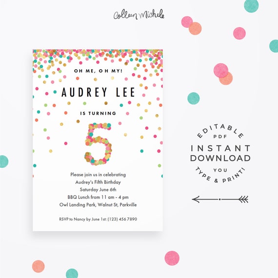 10 Childrens Birthday Party Invitations 6 Years Old Girl BPIF-52 Cats 10 Childrens Birthday Party Invitations 6 Years Old Girl BPIF-52 Cats