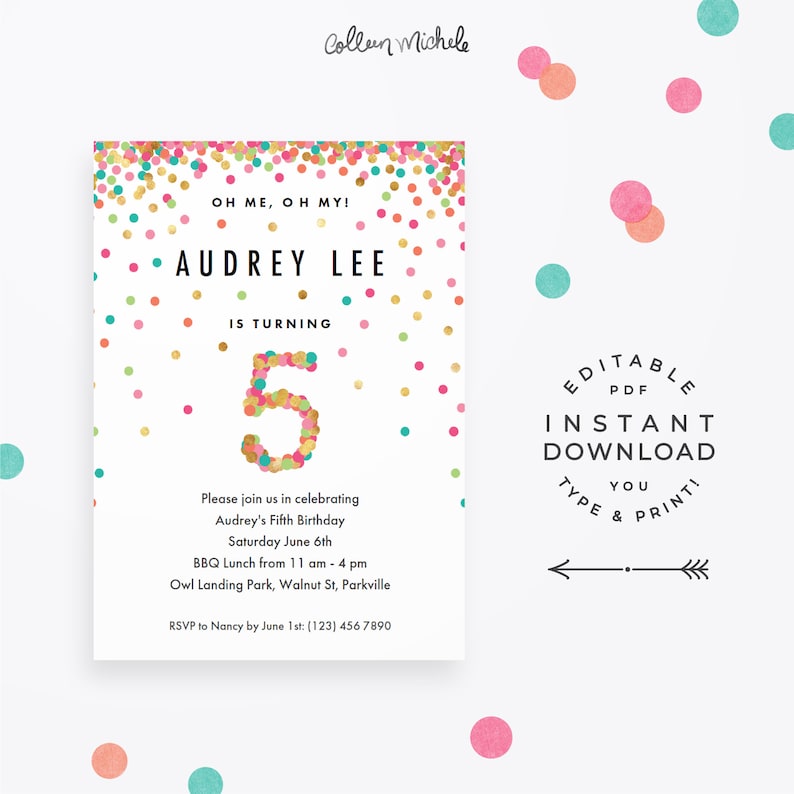 girl birthday party invitations printable
