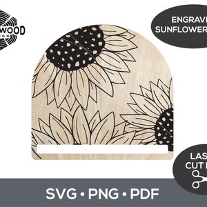 Engraved Sunflower Macrame Arch SVG File, Glowforge laser file, SVG Engraving Sunflower File, Macrame laser SVG, Boho Laser File