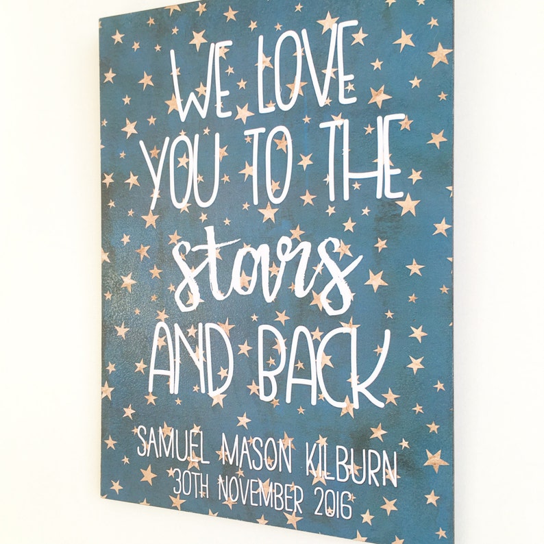 Star Nursery Plaque Love You to the Stars and Back Star Etsy UK