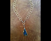 Necklace - Blue Peruvian Opal Slice
