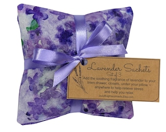 Lavender Sachets for Drawers, Organic Dried Lavender Bud Sachet, Closet Sachets, Bridal Shower Gift, Mother's Day Gift