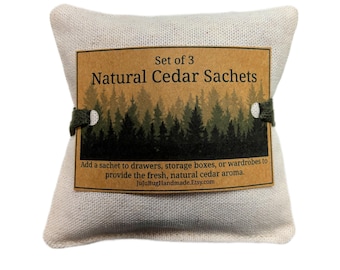 Natural Cedar Sachets: Moth Repellent, Aromatic Closet Drawer Freshener