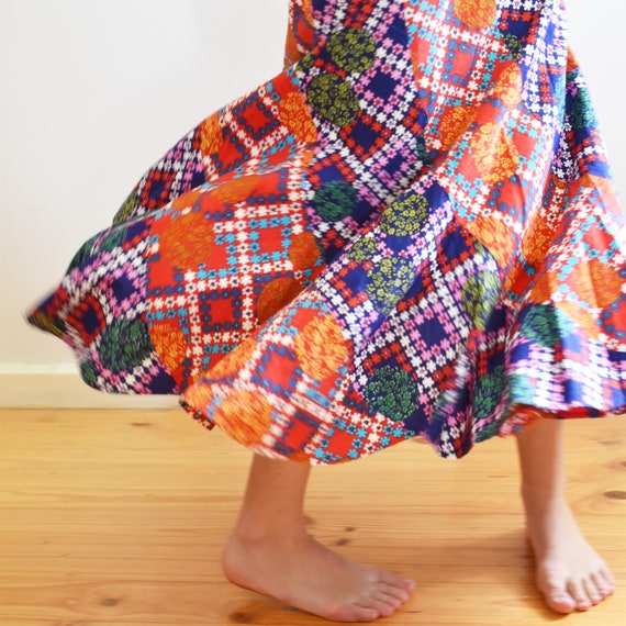 Vintage Retro Long Skirt  - Handmade - Floral Pat… - image 1